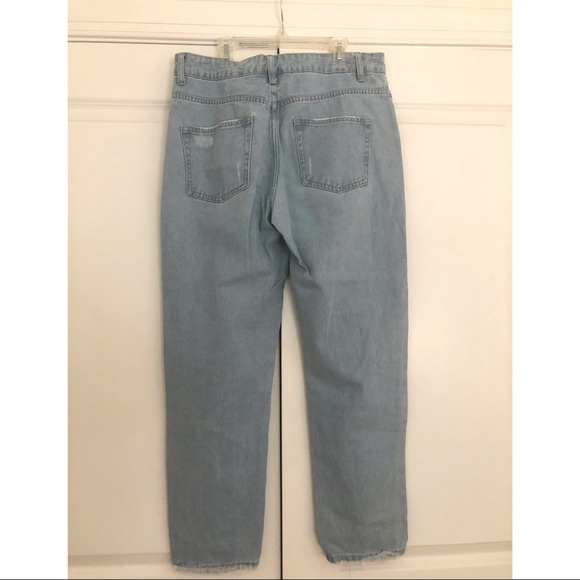 Nasty Gal High-Waisted Distressed Jeans Blue - Picture 2 of 6